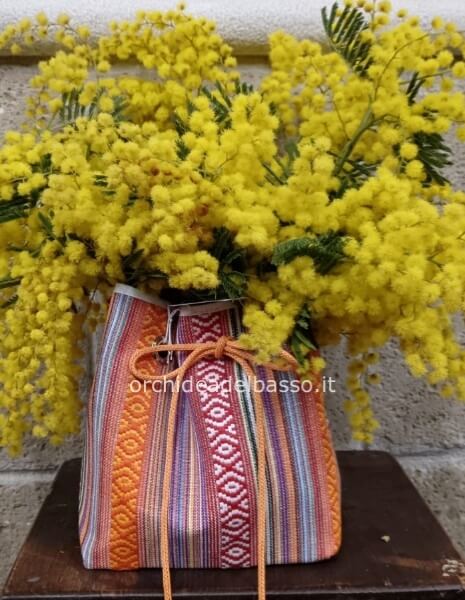 SACCA TESSUTO CON MIMOSA